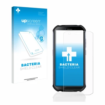 Face avant d’un emballage produit avec le logo de la marque upscreen. À côté, l’appareil Doogee S41 est représenté avec la pro