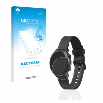 Face avant d’un emballage produit avec le logo de la marque upscreen. À côté, l’appareil Doro Watch est représenté avec la pro