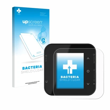 Face avant d’un emballage produit avec le logo de la marque upscreen. À côté, l’appareil ISDT Air8 est représenté avec la prot