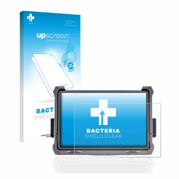 Face avant d’un emballage produit avec le logo de la marque upscreen. À côté, l’appareil DJI Transmission High Bright Funkmoni