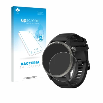 Face avant d’un emballage produit avec le logo de la marque upscreen. À côté, l’appareil Kiprun GPS 900 by Coros est représent