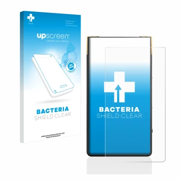 Face avant d’un emballage produit avec le logo de la marque upscreen. À côté, l’appareil Sony Walkman NW-ZX707 est représenté 
