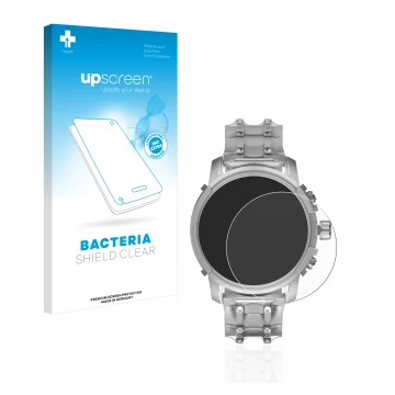 Face avant d’un emballage produit avec le logo de la marque upscreen. À côté, l’appareil Diesel Griffed (45,5 mm) est représen