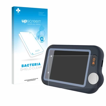 Face avant d’un emballage produit avec le logo de la marque upscreen. À côté, l’appareil Wellue Pulsebit EX EKG est représenté