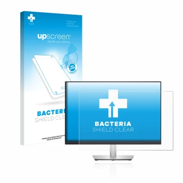 Face avant d’un emballage produit avec le logo de la marque upscreen. À côté, l’appareil Dell Professional P2423 est représent