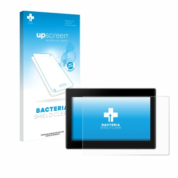 Face avant d’un emballage produit avec le logo de la marque upscreen. À côté, l’appareil Garmin Drive 53 5