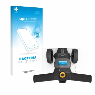 Face avant d’un emballage produit avec le logo de la marque upscreen. À côté, l’appareil PowaKaddy FX3 est représenté avec la 