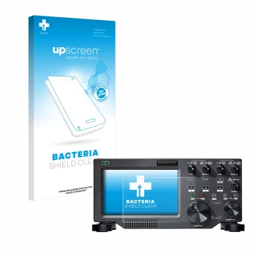 Face avant d’un emballage produit avec le logo de la marque upscreen. À côté, l’appareil FlexRadio Maestro FLEX-6000 est repré