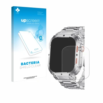 Face avant d’un emballage produit avec le logo de la marque upscreen. À côté, l’appareil LIGE K-57 1.96