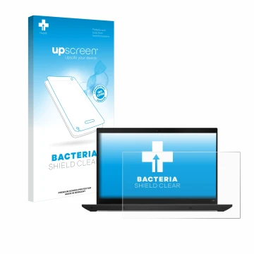 Face avant d’un emballage produit avec le logo de la marque upscreen. À côté, l’appareil Lenovo ThinkPad L14 Gen 4 est représe