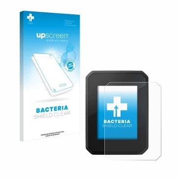 Face avant d’un emballage produit avec le logo de la marque upscreen. À côté, l’appareil FIT Display Compact est représenté av