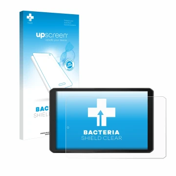 Face avant d’un emballage produit avec le logo de la marque upscreen. À côté, l’appareil Garmin Camper 895 est représenté avec