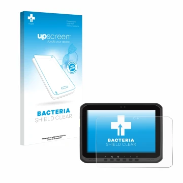 Face avant d’un emballage produit avec le logo de la marque upscreen. À côté, l’appareil Zebra ET60 est représenté avec la pro