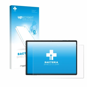 Face avant d’un emballage produit avec le logo de la marque upscreen. À côté, l’appareil Oukitel OKT3 est représenté avec la p