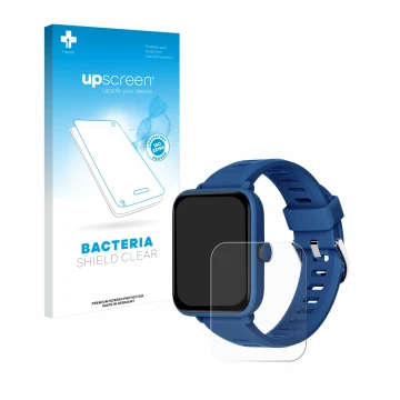 Face avant d’un emballage produit avec le logo de la marque upscreen. À côté, l’appareil Biggerfive BW01 1.5