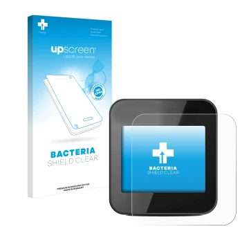 Face avant d’un emballage produit avec le logo de la marque upscreen. À côté, l’appareil Cycplus GPS G1 est représenté avec la