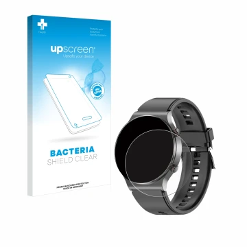 Face avant d’un emballage produit avec le logo de la marque upscreen. À côté, l’appareil Kardena Care Pro 2 (rond) est représe