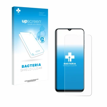 Face avant d’un emballage produit avec le logo de la marque upscreen. À côté, l’appareil Oukitel C36 (2023) est représenté ave