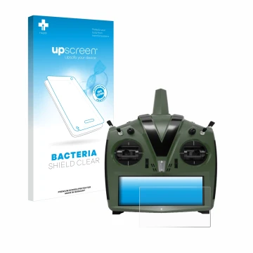 Face avant d’un emballage produit avec le logo de la marque upscreen. À côté, l’appareil VBar Control Evo est représenté avec 