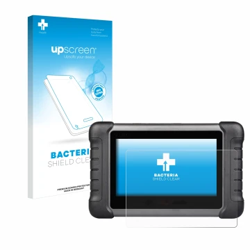 Face avant d’un emballage produit avec le logo de la marque upscreen. À côté, l’appareil Autel MaxiCheck MX808s est représenté