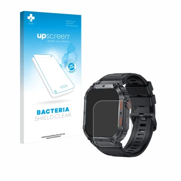 Face avant d’un emballage produit avec le logo de la marque upscreen. À côté, l’appareil GaWear K57PRO 1.96