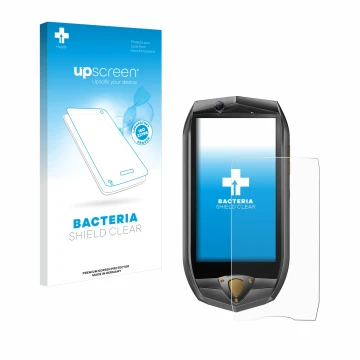 Face avant d’un emballage produit avec le logo de la marque upscreen. À côté, l’appareil Oukitel K16 est représenté avec la pr