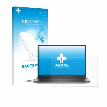 Face avant d’un emballage produit avec le logo de la marque upscreen. À côté, l’appareil Dell Precision 5680 Workstation est r