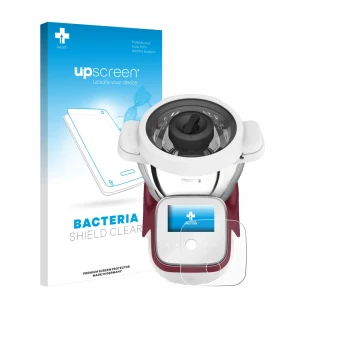 Face avant d’un emballage produit avec le logo de la marque upscreen. À côté, l’appareil Moulinex i-Companion Touch XL est rep