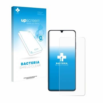Face avant d’un emballage produit avec le logo de la marque upscreen. À côté, l’appareil ZTE Blade V50 Vita est représenté ave