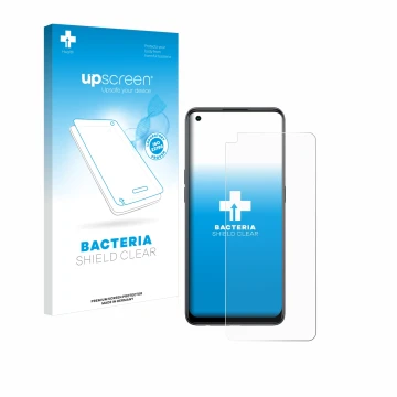 Face avant d’un emballage produit avec le logo de la marque upscreen. À côté, l’appareil Oppo Reno 8T est représenté avec la p
