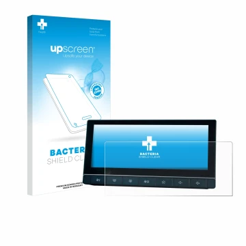 Face avant d’un emballage produit avec le logo de la marque upscreen. À côté, l’appareil MG 5 IPS-HD 10.25