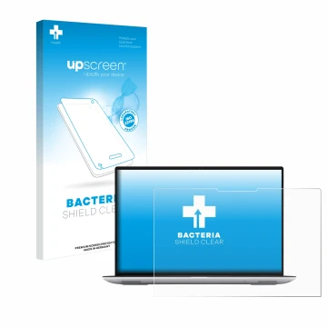 Face avant d’un emballage produit avec le logo de la marque upscreen. À côté, l’appareil Dell Precision 5480 Touch est représe