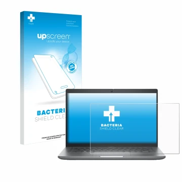 Face avant d’un emballage produit avec le logo de la marque upscreen. À côté, l’appareil Dell Precision 3480 est représenté av