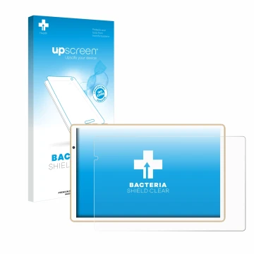 Face avant d’un emballage produit avec le logo de la marque upscreen. À côté, l’appareil Facetel Q3 est représenté avec la pro