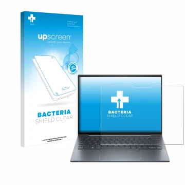 Face avant d’un emballage produit avec le logo de la marque upscreen. À côté, l’appareil HP Dragonfly G4 Non-Touch est représe