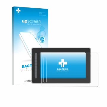 Face avant d’un emballage produit avec le logo de la marque upscreen. À côté, l’appareil XP-Pen Artist 12 (2e Gen.) est représ