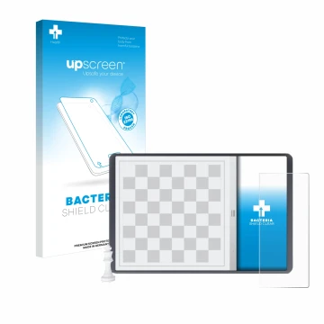 Face avant d’un emballage produit avec le logo de la marque upscreen. À côté, l’appareil Chessnut Evo est représenté avec la p