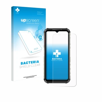 Face avant d’un emballage produit avec le logo de la marque upscreen. À côté, l’appareil Ulefone Armor 22 est représenté avec 