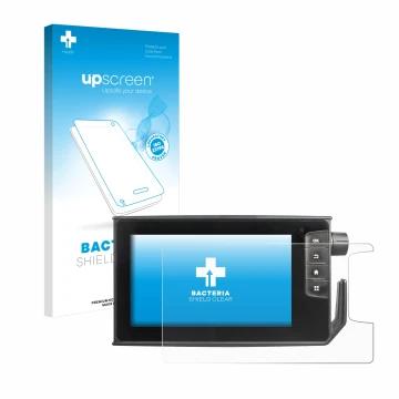 Face avant d’un emballage produit avec le logo de la marque upscreen. À côté, l’appareil Valtra SmartTouch Terminal est représ