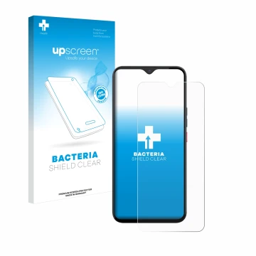 Face avant d’un emballage produit avec le logo de la marque upscreen. À côté, l’appareil Gigaset GS5 PRO SE est représenté ave