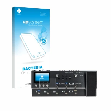 Face avant d’un emballage produit avec le logo de la marque upscreen. À côté, l’appareil Boss GX-100 est représenté avec la pr