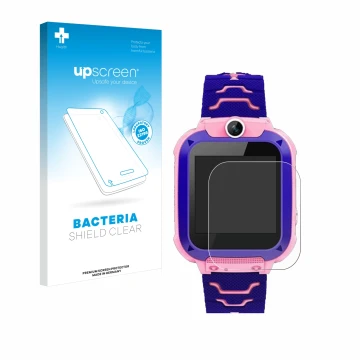 Face avant d’un emballage produit avec le logo de la marque upscreen. À côté, l’appareil Bothergu Kids Smartwatch Q12 est repr