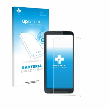 Face avant d’un emballage produit avec le logo de la marque upscreen. À côté, l’appareil Unitech EA660 est représenté avec la 