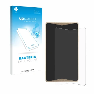 Face avant d’un emballage produit avec le logo de la marque upscreen. À côté, l’appareil ELLIPAL Titan 2.0 Cold Wallet est rep