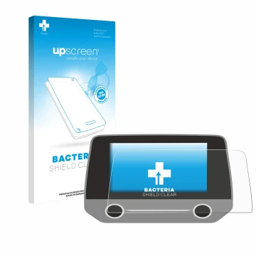 Face avant d’un emballage produit avec le logo de la marque upscreen. À côté, l’appareil Ford Focus MK4 Sync 3 est représenté 