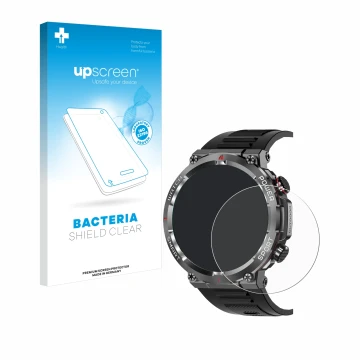Face avant d’un emballage produit avec le logo de la marque upscreen. À côté, l’appareil Iowodo W50 1.39