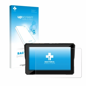 Face avant d’un emballage produit avec le logo de la marque upscreen. À côté, l’appareil Carpuride W502 5