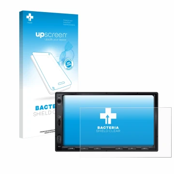 Face avant d’un emballage produit avec le logo de la marque upscreen. À côté, l’appareil Atoto F7 WE est représenté avec la pr