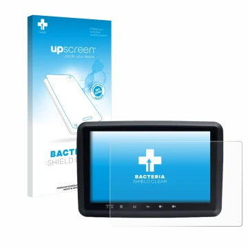 Face avant d’un emballage produit avec le logo de la marque upscreen. À côté, l’appareil Idmedia 8