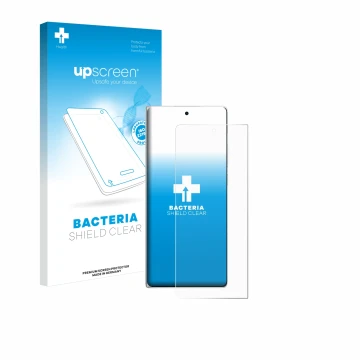 Face avant d’un emballage produit avec le logo de la marque upscreen. À côté, l’appareil Vivo X Fold3 est représenté avec la p